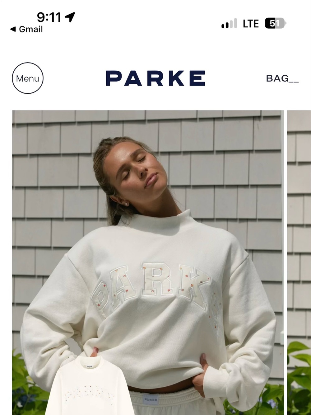 Limited edition -PARKE Varsity Mockneck in Sunset Floral Ivory XXL